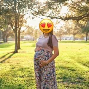 Seraphine Maternity/ Nursing Multicolor Floral Dress and Sweater set.